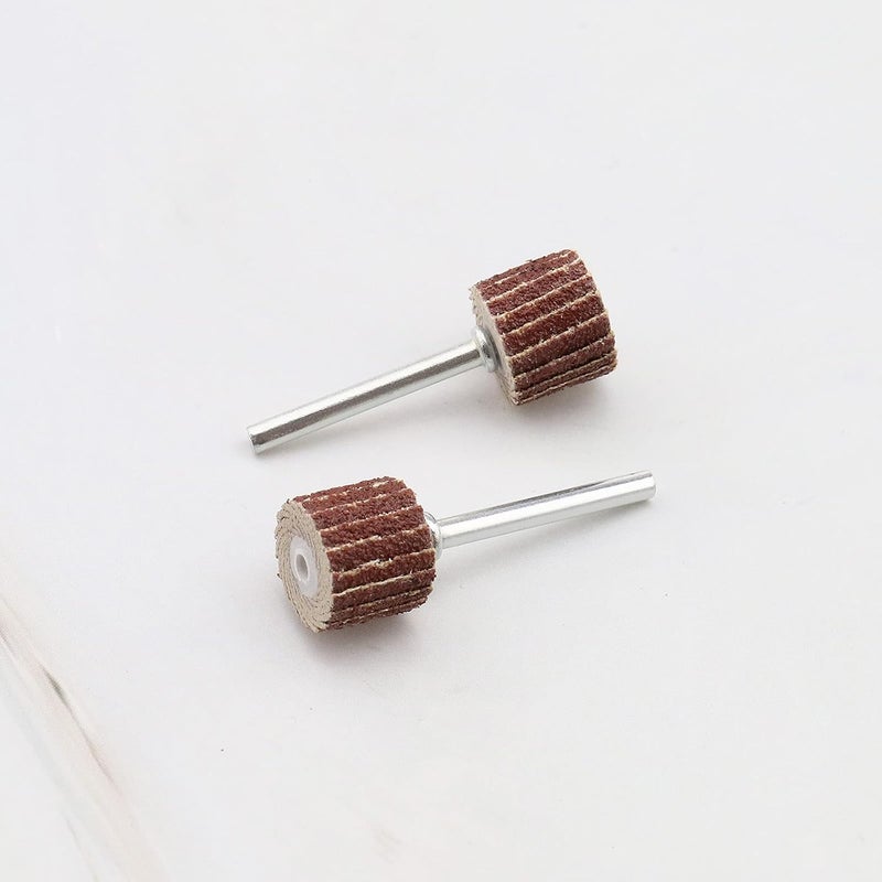Micro Traders 20Pcs 80/120/240/320/600 Grit Flap Wheel Sandpaper Sanding Disc for Rotary Tools with Long Handle Shank Mandrel 13x12x3mm/0.51x0.47x0.12inch Emery Cloth Polish Tool Accessories - Image 5